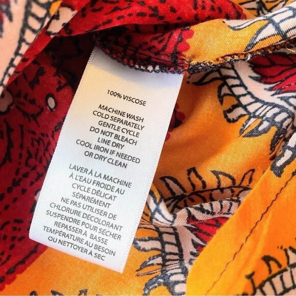 Beachlunchlounge Womens' Off The Shoulder Peasant Blouse Boho Blue Orange Small - Picture 7 of 7